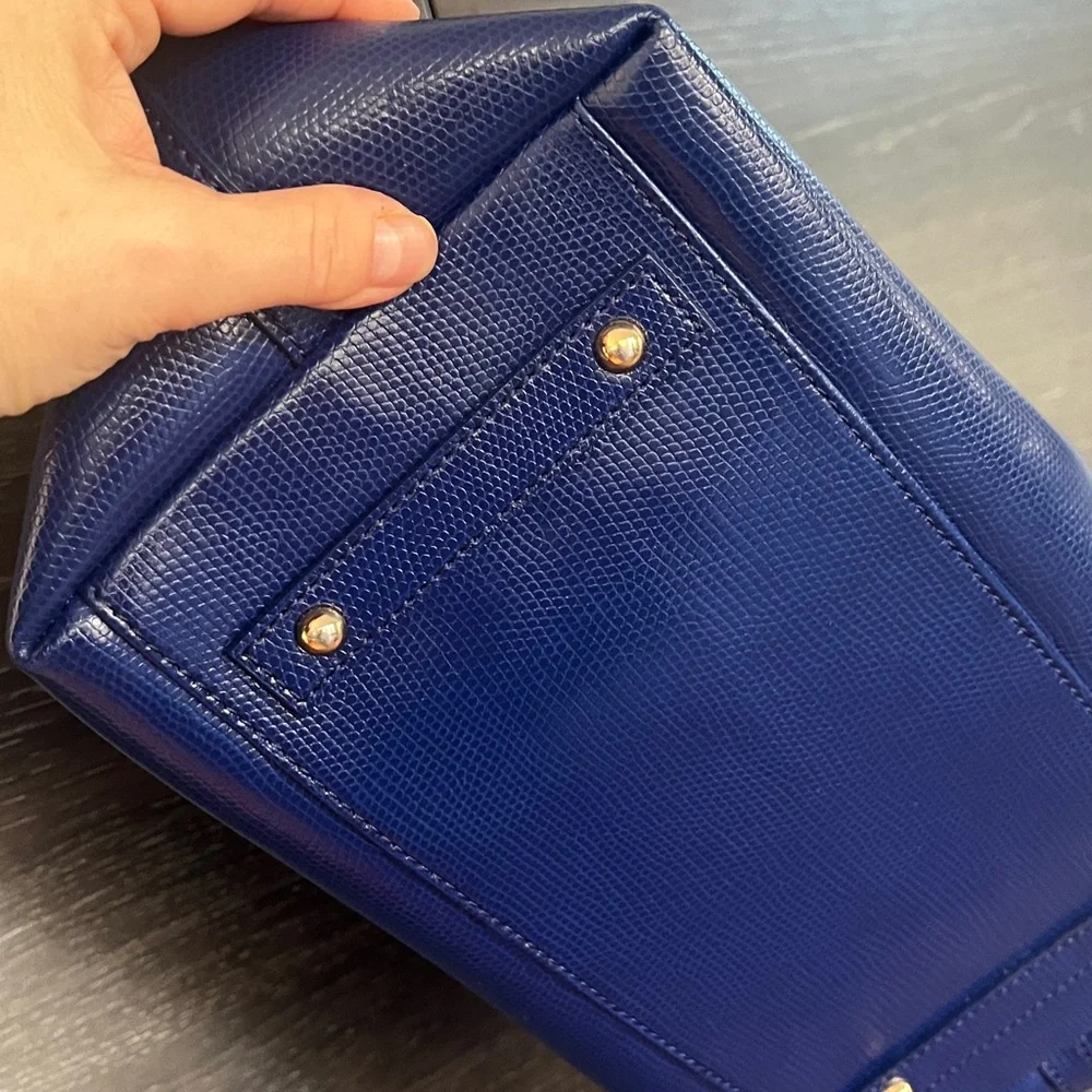 Dooney & Bourke Dark Royal Leather Large Tote - Picture 6 of 16